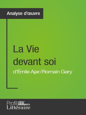cover image of La Vie devant soi de Romain Gary (Analyse approfondie)